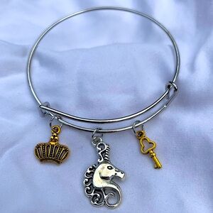 Brand New! Handmade! Adjustable Charm Bangle Bracelet!
